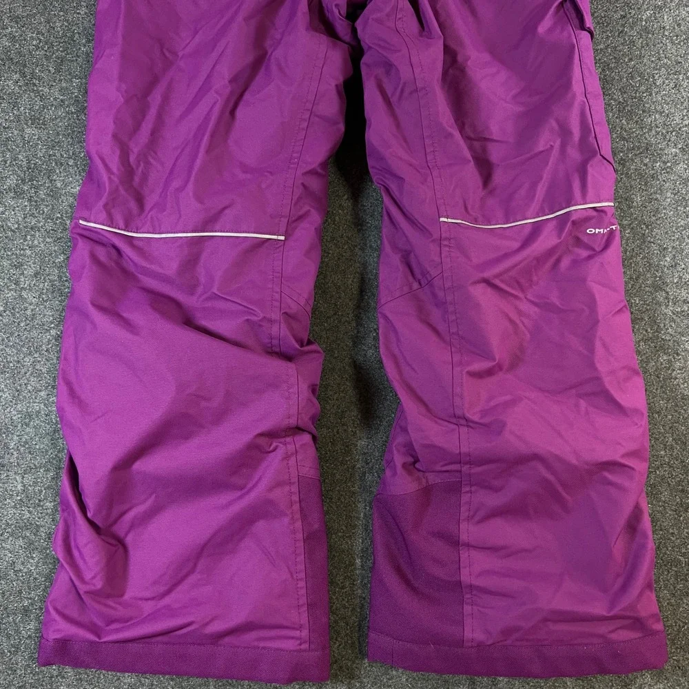 Columbia Kids Bugaboo II Snow Pants Purple Omni-Heat Insulated Size M 10/12